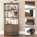 Tribesigns Bookshelf, Rustic Etagere Bookcase with Drawers & Shelves Tribesigns