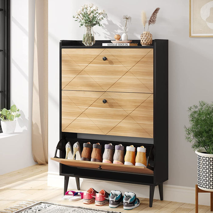 Tribesigns Shoe Cabinet, Shoe Rack Organizer with 3 Flip Drawers for Entryway Tribesigns