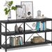 55" Console Table, Sofa Table TV Stand with 3-Tier Storage Shelves Tribesigns