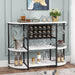 Wine Rack, 47 Inch Freestanding Wine Bar Cabinet with Storage Shelves Tribesigns