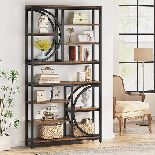 Tribesigns Bookshelf, Industrial 8-Tier Etagere Bookcases Open Display Shelves Tribesigns
