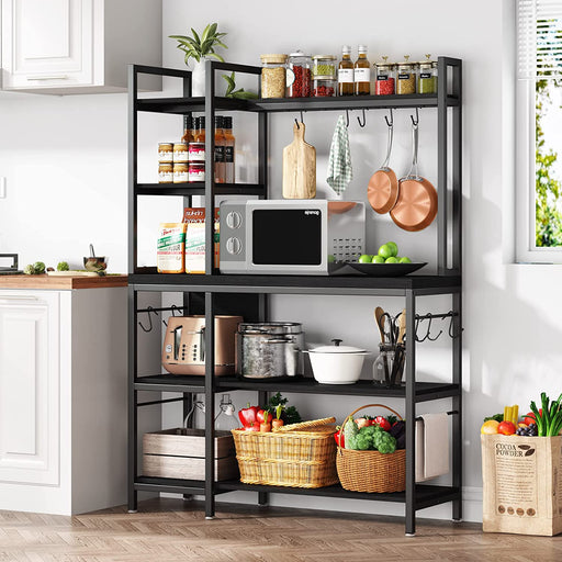 Kitchen Baker's Rack, 5-Tier Utility Storage Shelf with Hutch Tribesigns