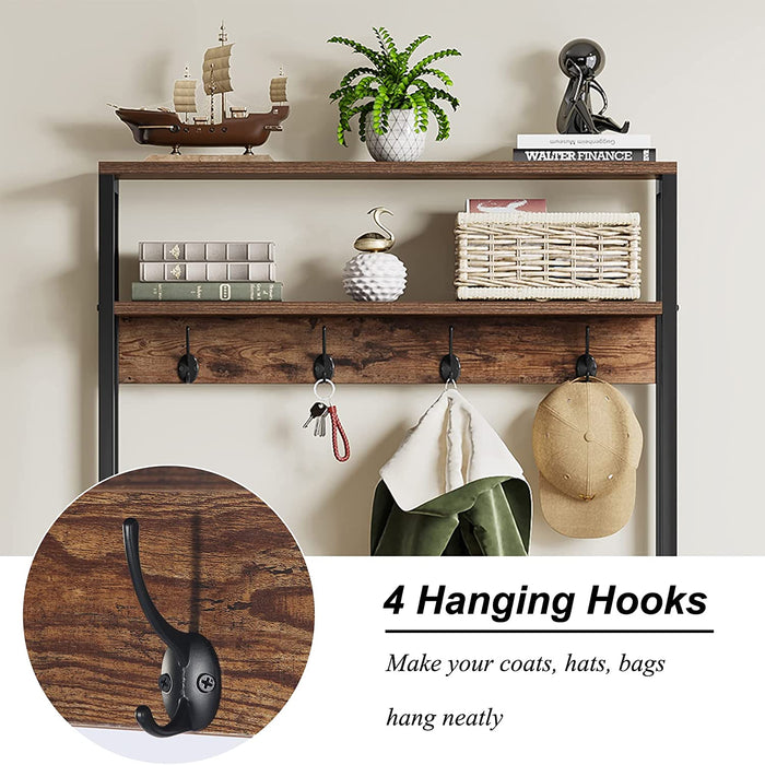 Tribesigns Coat Rack Shoe Bench, Entryway Hall Tree with Hooks & Shelves Tribesigns