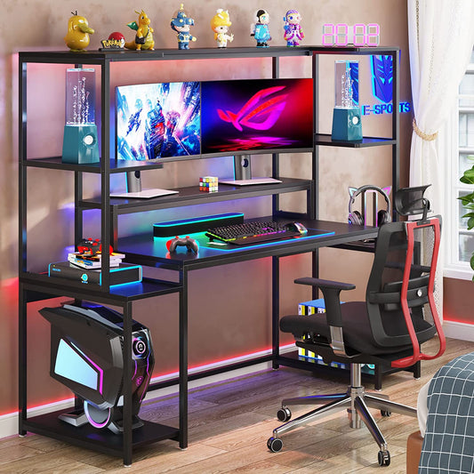 Tribesigns Gaming Desk, 70 -inch Computer Desk with Hutch and Monitor Stand Tribesigns