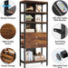 Tribesigns Bookshelf with LED Light, 5-Tier Bookcase with 2 Storage Drawers Tribesigns