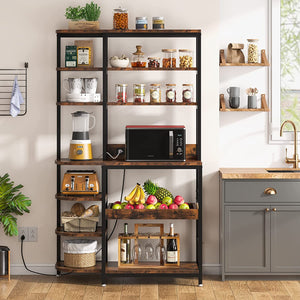 Tribesigns Kitchen Bakers Rack with Power Outlets & Pull-Out Drawer