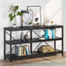 55" Console Table, Sofa Table TV Stand with 3-Tier Storage Shelves Tribesigns