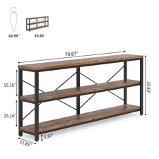Tribesigns Sofa Table, 3 Tiers TV Stand Console Table Extra Long