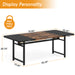 70.8" Dining Table, Industrial Rectangle Kitchen Table for 6-8 People Tribesigns