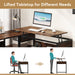 Tribesigns Lift Top L-Shaped Desk, Corner Computer Desk with Storage Shelves Tribesigns