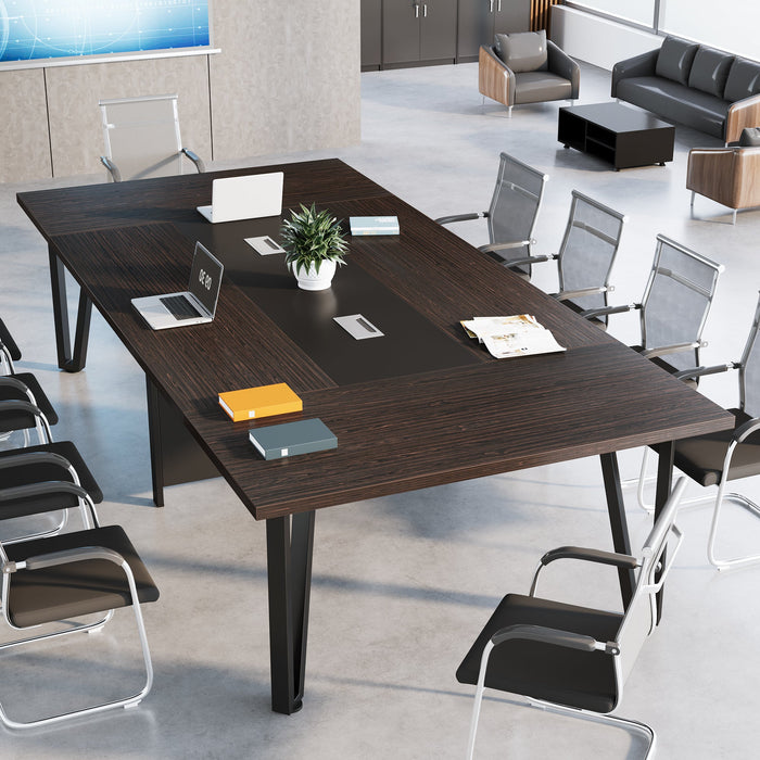 94.5" Conference Table Meeting Table with Two Cable Holes Tribesigns