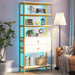 Tribesigns Bookshelf, 5-Tier Bookcase with 2 Drawers & LED Light Tribesigns