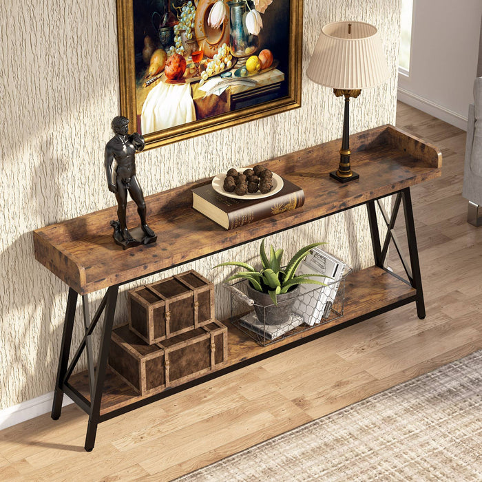 Console Table, 2-Tier Narrow Sofa Table Behind Couch Entryway Table Tribesigns
