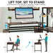 Tribesigns Lift Top L-Shaped Desk, Corner Height Adjustable Desk with Hutch Tribesigns