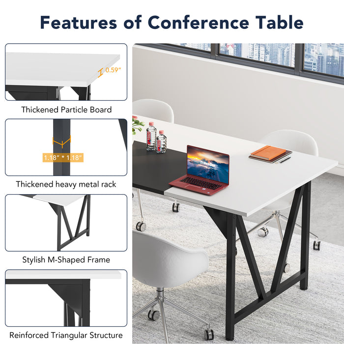 Tribesigns Conference Table, Rectangular 6FT Meeting Table Desk with Splicing Board Tribesigns