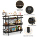 Bar Unit for Liquor, 4 Tier Bar Cabinet with Storage Shelves and Footrest Tribesigns
