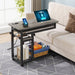 C Table, Mobile Portable Desk Side Table with Power Outlet Tribesigns