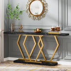Console Table, Modern 70.9" Sofa Table with Faux Marble Tabletop Tribesigns