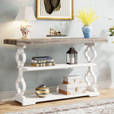 Farmhouse Console Table, 55" Entryway Sofa Table with Storage Shelves Tribesigns 3