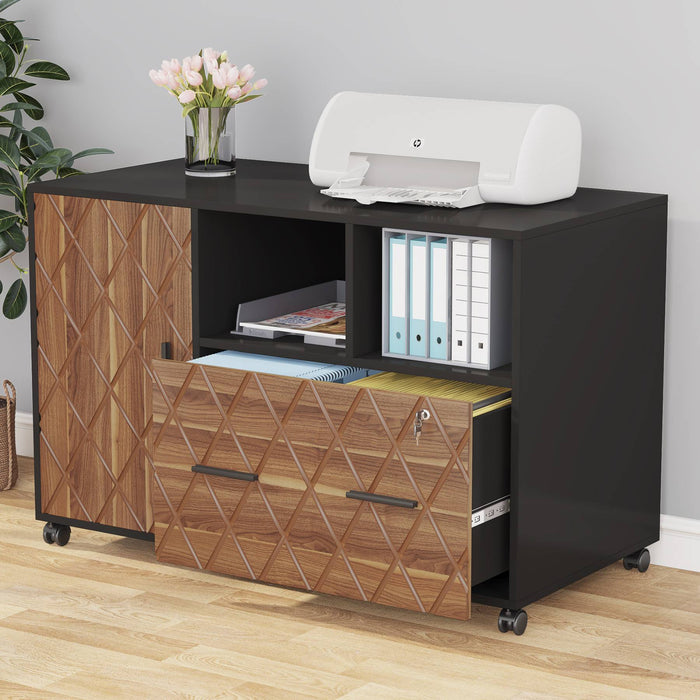 File Cabinet, Modern Mobile Filing Cabinet with Lock and Drawer Tribesigns