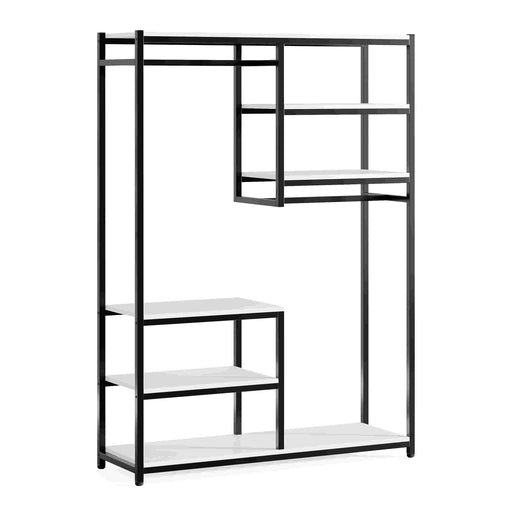 Freestanding Closet Organizer, Clothes Racks with 2 Hanging Rod Tribesigns