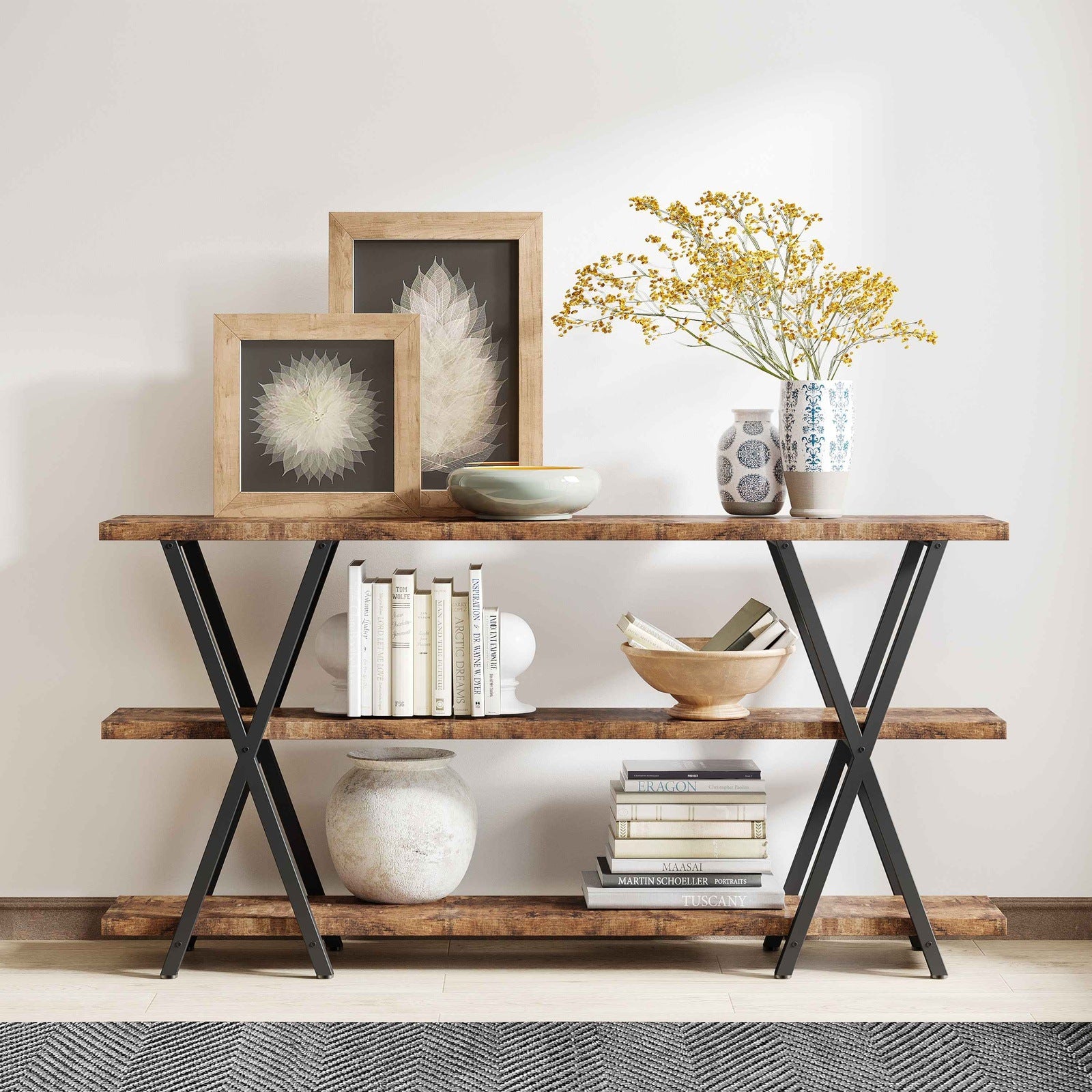 Buy Tribesigns Console Table, Small Black Entryway Table with