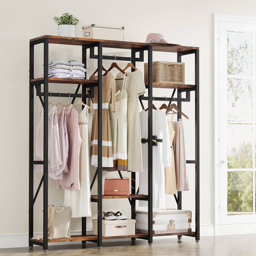 Tribesigns 4.92-ft to 4.92-ft W x 6-ft H White Solid Shelving Wood Closet System | HOGA-CJ158