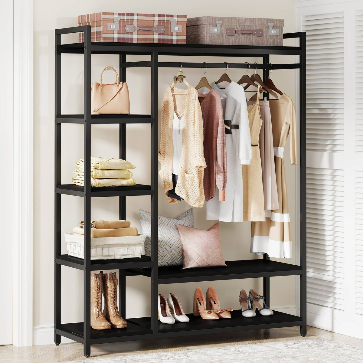 Clothing Rack with Shelves, Free Standing Closets-Tribesigns