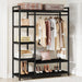 Freestanding Closet Organizer, Garment Rack with 6 Shelves Tribesigns