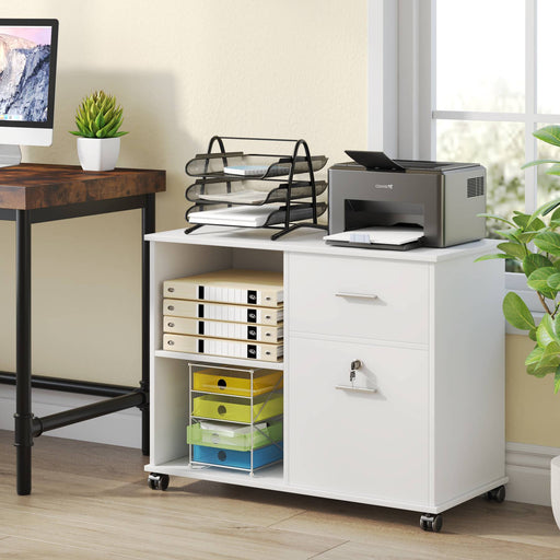 Halifax North America Filing Cabinet Printer Stand Mobile Lateral 28.25 High File Cabinet with 2 Drawers | Mathis Home