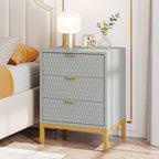 Nightstand, 25.8" Tall Bedside Table with 3 Drawers Tribesigns