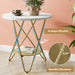 End Table, 20” Round Side Table Faux Marble Snack Table Tribesigns