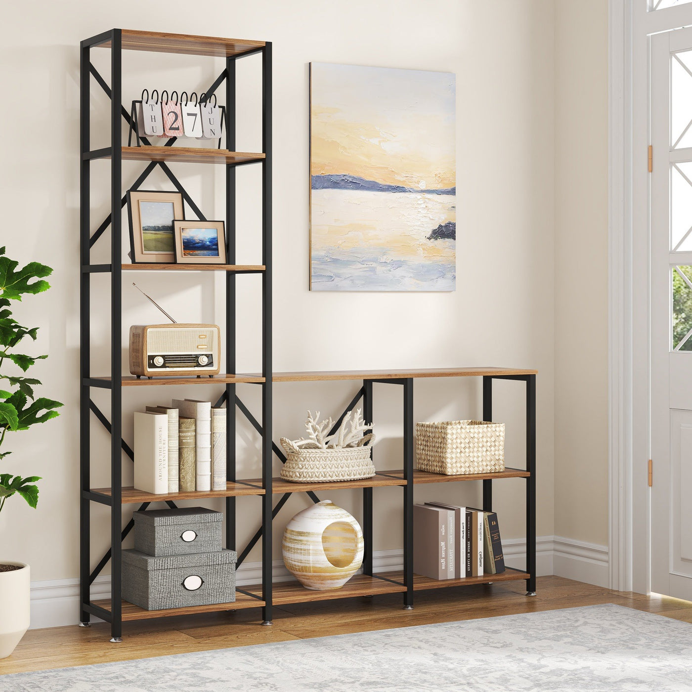 Tribesigns 9-shelf Bookshelf Industrial Ladder Etagere Bookcase