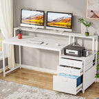 Tribesigns Computer Desk, 63" Home Office Desk with Drawers & Monitor Stand Tribesigns