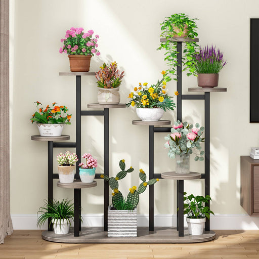 Plant Stand, Multi-Tiered 11 Potted Plant Shelf Flower Stands Tribesigns