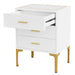 Nightstand, Modern 3 Drawers Bedside Table with Square Side Top Tribesigns