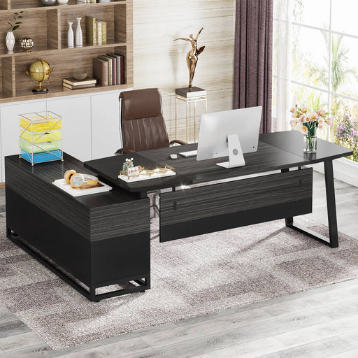Tribesigns L-Shaped Desk, 67" Executive Desk with 55" Lateral File Cabinet Tribesigns