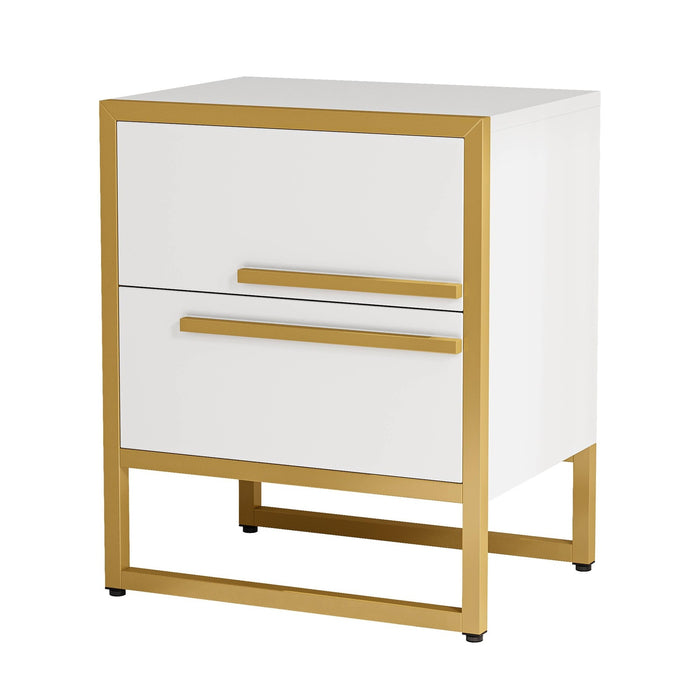 2-Drawer Nightstand, Modern Bedside Cabinet End Table Tribesigns