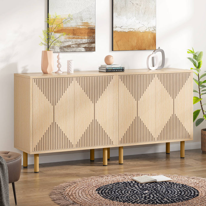 Modern Sideboard Buffet, 58" Wood Storage Cabinet with Doors Tribesigns