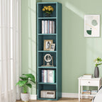 Tribesigns Corner Bookcase, Modern 6 Tier Narrow Cube Display Shelves, White Tribesigns