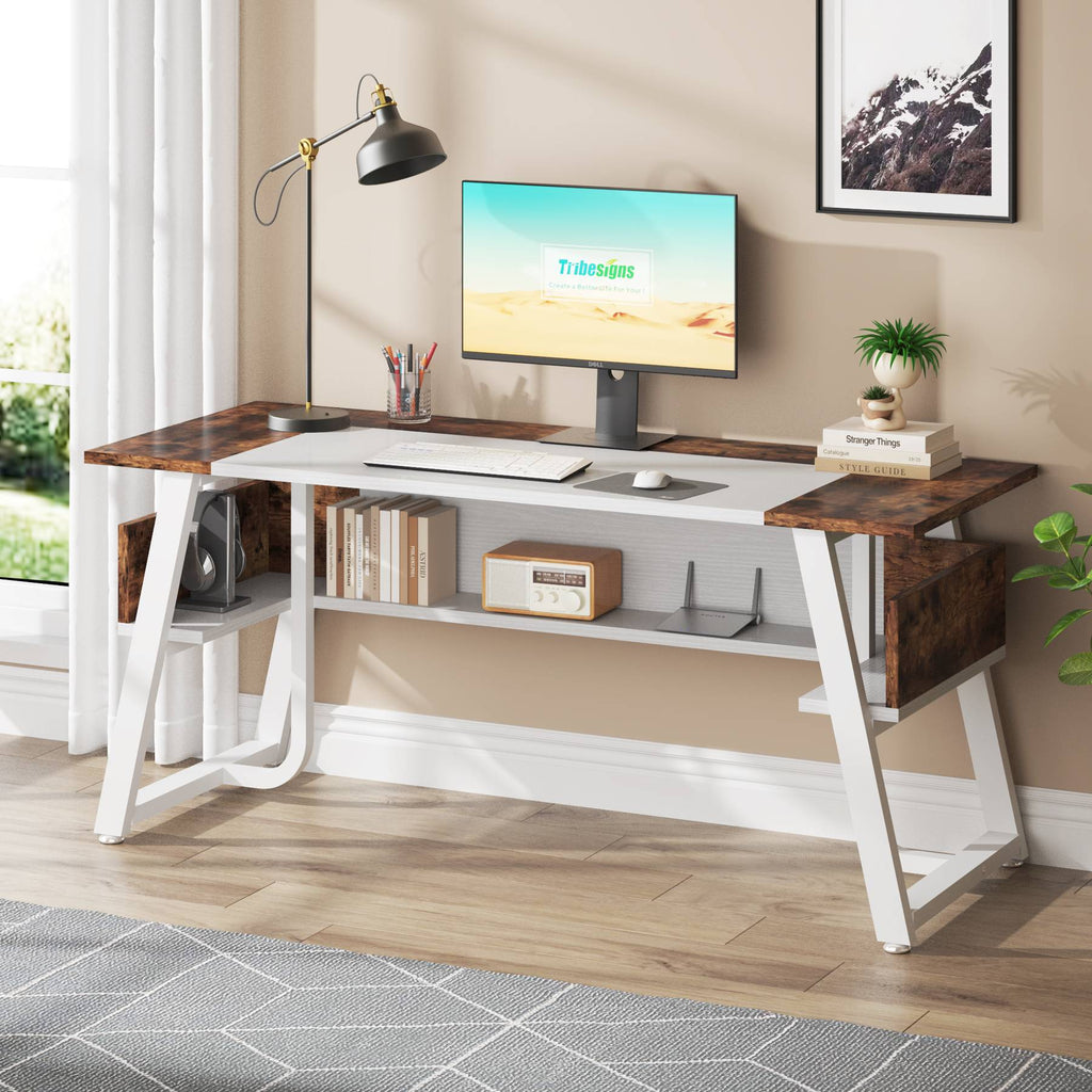 Contemporary Office Desk L-Shape Executive Desk with 2 Storage Drawers -  Left Hand Return 94.5L x 63W x 29.5H