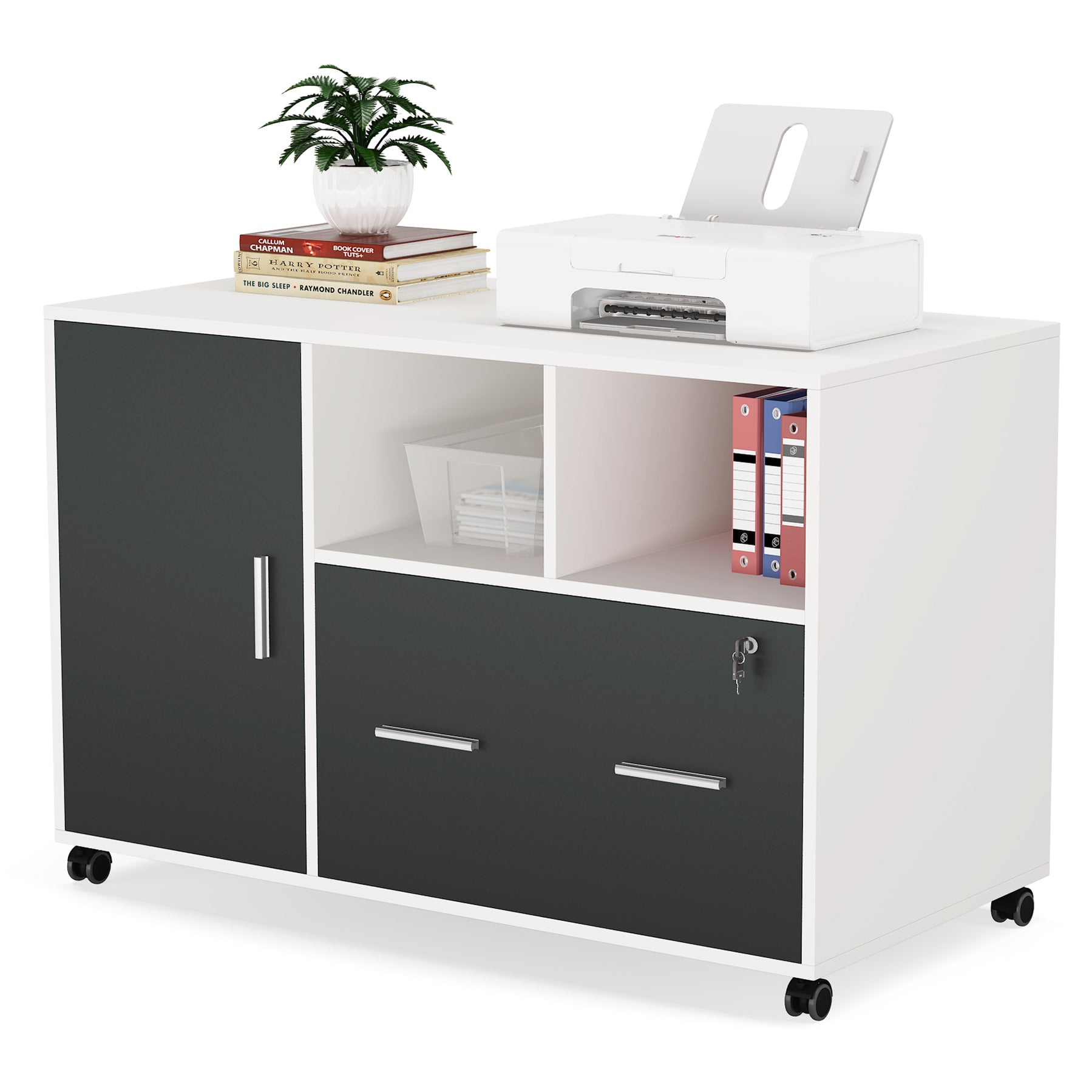 Tribesigns File Cabinet, Mobile Filing Cabinet with Lock & Drawer