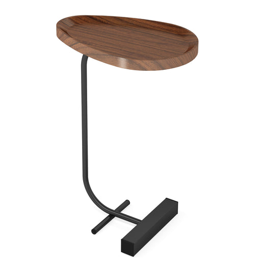 C-Shaped Side Table, Minimalist Narrow End Table for Sofa Couch Tribesigns