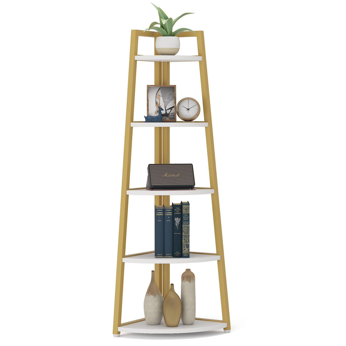 Tribesigns Corner Shelf, 70" Tall Ladder Shelf Small Bookshelf