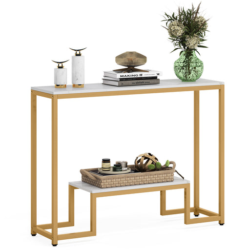 Console Table, 2-Tier Modern Hallway Table Sofa Side Table Tribesigns