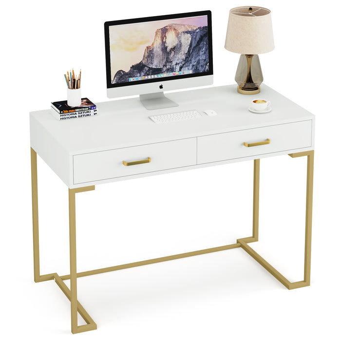 39" Computer Desk with Drawers, Modern Writing Desk Study Desk Tribesigns