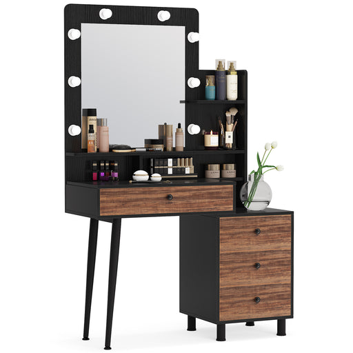 Makeup Vanity, Dressing Table with Lighted Mirror (Stool NOT Included) Tribesigns