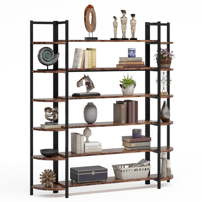 Tribesigns Triple Wide 6-Shelf Bookshelves , 6-Tier Large Etagere Bookcase Tribesigns