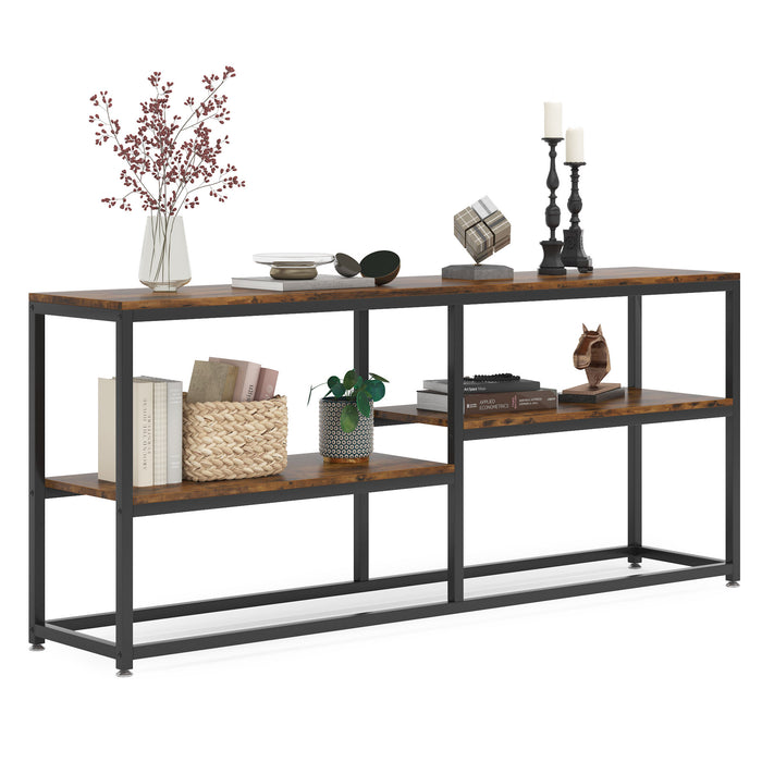 Console Table, 70.9 inch Extra Long Sofa Table with Storage Shelves Tribesigns