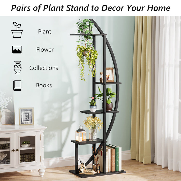 Curved Plant Stand Pack of 2, 5-Tier Flower Display Shelf Tribesigns